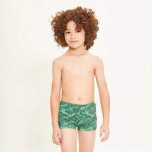 Load image into Gallery viewer, Model Front: Uv Line Boy's Swimwear Swim Trunks Kids Leaves Upf50+