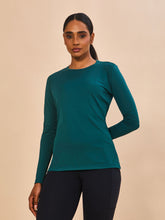 Load image into Gallery viewer, Model Front: Uv Line Rash Guard Longsleeve Fem New Fit Petroleo Upf50+