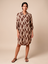 Load image into Gallery viewer, Model Front: Uv Line Shirtdress Shirtdress Ipanema Diamond Upf50+