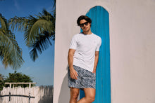 Load image into Gallery viewer, Image 05: Uv Line Short For Men / Bermuda Shorts Acqua Boxer Tie Dye Blue Upf50+
