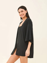 Load image into Gallery viewer, Image 03: Uv Line Kaftans / Cover Ups Kimono Color Black Upf50+