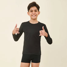 Load image into Gallery viewer, Image 04: Uv Line Rash Guard Longsleeve Uvpro Kids Black Upf50+