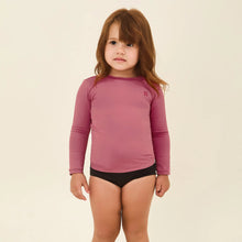Load image into Gallery viewer, Model Front: Uv Line Rash Guard Longsleeve Baby Malva Upf50+