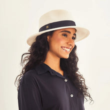 Load image into Gallery viewer, Image 02: Uv Line Panama Hat Hat Shanghai Imp Uni White Black Upf50+
