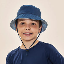Load image into Gallery viewer, Image 07: Uv Line Bucket Hat Basic Kids Maringo Azul Ceu Upf50+
