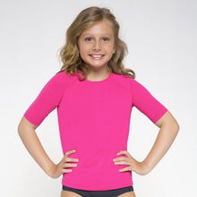 Load image into Gallery viewer, Gallery: Uv Line Rash Guard Camiseta Kids Uvpro Mc Pink Upf50+
