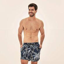 Load image into Gallery viewer, Model Front: Uv Line Swim Shorts Short Acqua Coqueiros Marinho Upf50+
