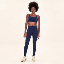 Load image into Gallery viewer, Model Front: Uv Line Fitness Bottom Legging Fit Aspen Navy Blue Upf50+

