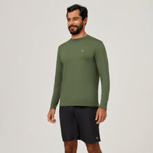 Load image into Gallery viewer, Image 02: Uv Line Rash Guard Longsleeve Uvpro Green Militar Upf50+
