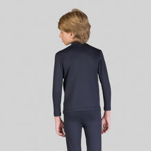 Load image into Gallery viewer, Model Back: Uv Line Rash Guard Rash Guard Kids High-Neck Black Upf50+
