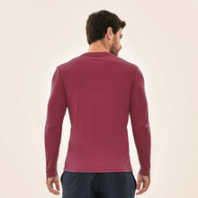 Load image into Gallery viewer, Model Back: Uv Line Rash Guard Longsleeve Uvpro Masc Vermelho Queimado Upf50+
