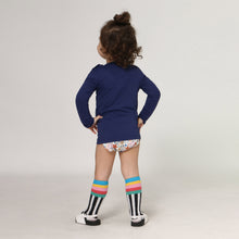 Load image into Gallery viewer, Model Back: Uv Line Rash Guard Longsleeve Baby Navy Blue Upf50+
