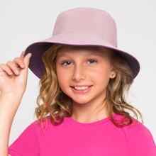 Load image into Gallery viewer, Model Front: Uv Line Floppy Hat Hat California Inf Baby Raspberry Upf50+
