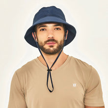 Load image into Gallery viewer, Model Front: Uv Line Bucket Hat Bucket Colors Marinho Upf50+
