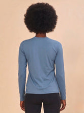 Load image into Gallery viewer, Model Back: Uv Line Rash Guard Longsleeve Uvpro Indigo Upf50+
