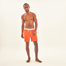 Load image into Gallery viewer, Model Front: Uv Line Short For Men / Bermuda Shorts Boxer Orange Upf50+
