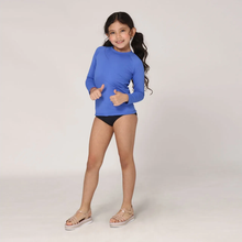 Load image into Gallery viewer, Image 03: Uv Line Rash Guard Longsleeve Uvpro Kids Bic Blue Upf50+
