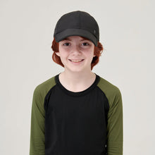 Load image into Gallery viewer, Model Front: Uv Line Caps Cap Teens Colors Inf Black Upf50+

