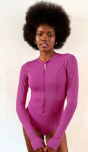 Load image into Gallery viewer, Product Front: Uv Line One-Piece Swimsuit Macae Magenta Upf50+
