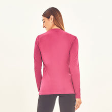 Load image into Gallery viewer, Model Back: Uv Line Rash Guard Longsleeve Sport Fit Fuchsia Upf50+
