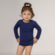 Load image into Gallery viewer, Image 02: Uv Line Rash Guard Longsleeve Baby Navy Blue Upf50+
