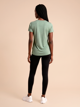Load image into Gallery viewer, Model Back: Uv Line Rash Guard T-Shirt Fem New Fit Mix Green Upf50+
