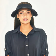 Load image into Gallery viewer, Model Front: Uv Line Visor Grecia Black Fit Upf50+
