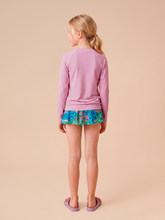 Load image into Gallery viewer, Model Back: Uv Line Rash Guard Longsleeve Uvpro Kids Rose Upf50+
