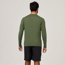 Load image into Gallery viewer, Model Back: Uv Line Rash Guard Longsleeve Uvpro Green Militar Upf50+
