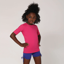 Load image into Gallery viewer, Image 03: Uv Line Rash Guard Camiseta Kids Uvpro Mc Pink Upf50+

