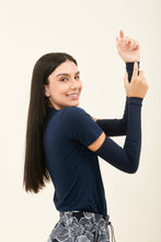 Load image into Gallery viewer, Gallery: Uv Line Glove Sun-Protection Sleeve Navy Upf50+
