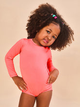 Load image into Gallery viewer, Model Back: Uv Line Baby Swimwear Baby Longsleeve Swimsuit Coral Upf50+
