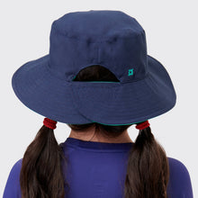 Load image into Gallery viewer, Model Back: Uv Line Floppy Hat Hat California Inf Navy Blue Lagoa Upf50+
