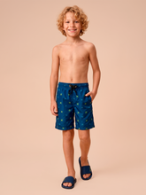 Load image into Gallery viewer, Model Front: Uv Line Boy's Swimwear Shorts Acqua Kids Pirates Fun Upf50+
