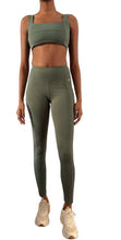 Load image into Gallery viewer, Product Front: Uv Line Fitness Bottom Legging Fit Aspen Green Cactus Upf50+
