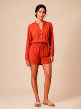 Load image into Gallery viewer, Model Front: Uv Line Shirtdress Shirt Bella Pitanga Upf50+
