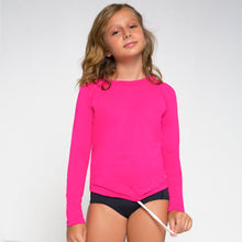 Load image into Gallery viewer, Gallery: Uv Line Rash Guard Longsleeve Uvpro Kids Pink Upf50+
