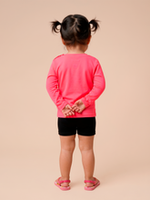Load image into Gallery viewer, Model Back: Uv Line Rash Guard Longsleeve Baby Pink Fluor Upf50+
