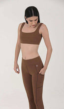 Load image into Gallery viewer, Product Front: Uv Line Fitness Bottom Legging Fit Aspen Brown Upf50+

