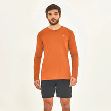 Load image into Gallery viewer, Model Front: Uv Line T-Shirt For Men Longsleeve Sport Fit Caramelo
