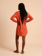 Load image into Gallery viewer, Model Back: Uv Line Shirtdress Shirtdress Copenhagen Pitanga Upf50+
