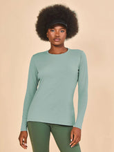 Load image into Gallery viewer, Gallery: Uv Line Rash Guard Longsleeve Fem New Fit Verde Agua Upf50+
