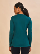 Load image into Gallery viewer, Model Back: Uv Line Rash Guard Longsleeve Fem New Fit Petroleo Upf50+
