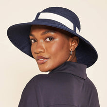 Load image into Gallery viewer, Model Back: Uv Line Floppy Hat Hat Paris Ville L Fem Blue White Upf50+
