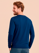 Load image into Gallery viewer, Model Back: Uv Line Rash Guard Longsleeve Uvpro Masc Cobalt Upf50+
