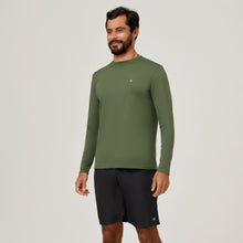 Load image into Gallery viewer, Image 02: Uv Line Rash Guard Camiseta Uvpro Ml Verde Militar Upf50+
