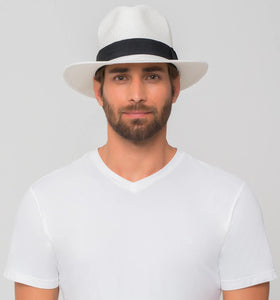 Image 04: Uv Line Panama Hat Chapeu Shanghai Imp Uni Branco/Preto