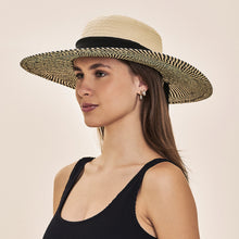 Load image into Gallery viewer, Image 02: Uv Line Panama Hat Ibiza Areia Preto Upf50+
