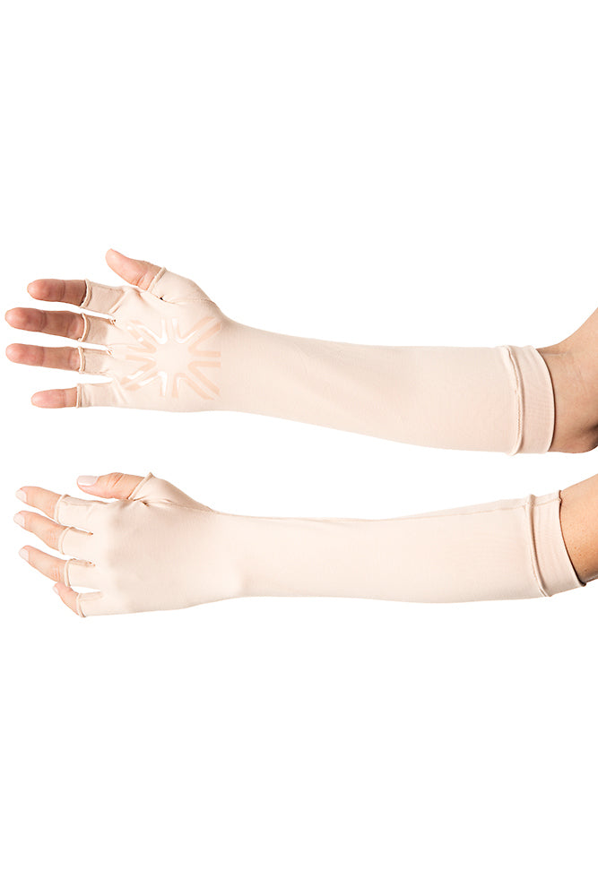 Model Front: Uv Line Glove Luva Longa Uni Bege