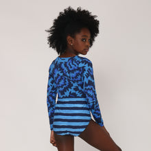 Load image into Gallery viewer, Model Back: Uv Line Girl&#39;s Two-Piece Maio Marina Teen Oceano Upf50+
